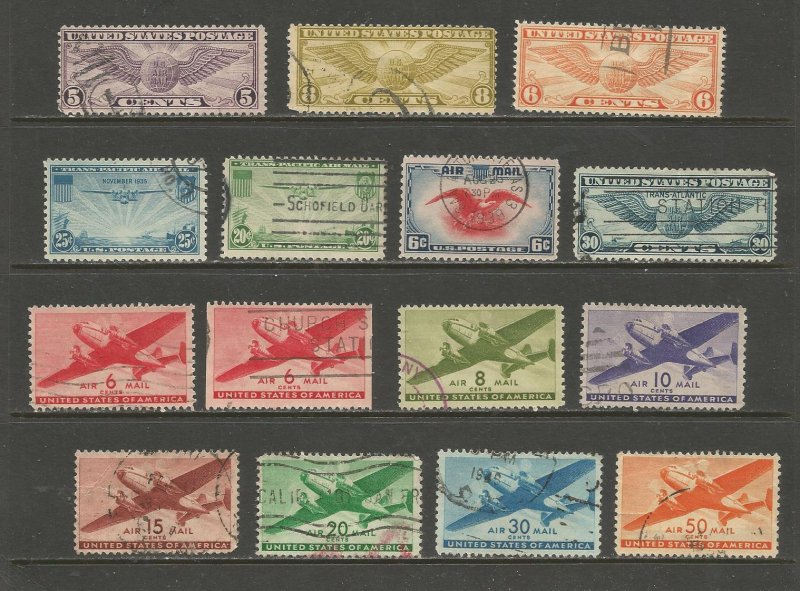 US Postage Stamps Used (15 stamps)