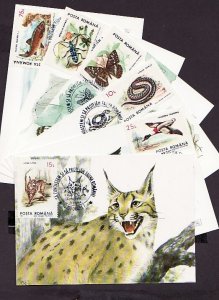 Romania, JAN-FEB/94 issue. Fauna & Insects on 6 Max. cards.