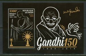 NIGER 2019  150th BIRTH OF MAHATMA GANDHI  SOUVENIR SHEET  MINT NH