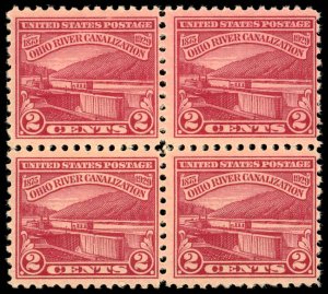 US Sc 681 MNH BLOCK of 4 - 1929 2¢ - Ohio River Canalization