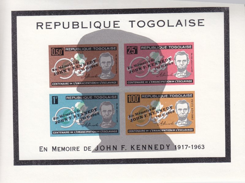 Togo: Kennedy Memoria;, Sc #C41, S/S, W/Silhouette (S18096)