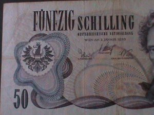 ​AUSTRIA-1970-AUSTIRAN NATIONAL BANK-$50 SCHILLING-LT.-CIRCULATED NOTE VF