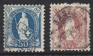 Switzerland - Scott # 86 87 - VF - Excellent Color CV $50