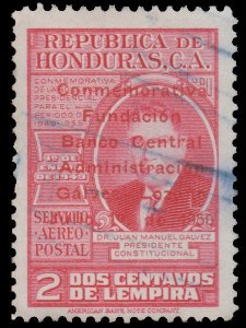 HONDURAS 1951 AIRMAIL STAMP. SCOTT: C189. USED. OVERPRINTED. # 1