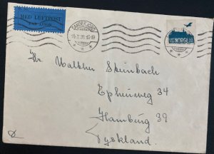 1938 Sandefjord Norway Airmail Cover To Hamburg Germany