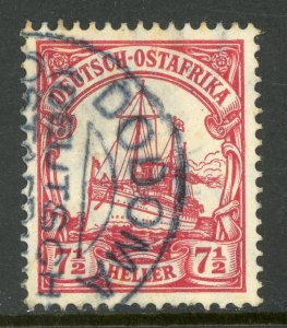 East Africa 1906 Germany 7½ Heller Yacht Ship Watermark Scott # 33 VFU X258