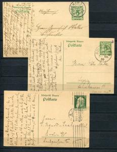 GermanyBayern 1908/11 Postal Stationary Cards Used  3805