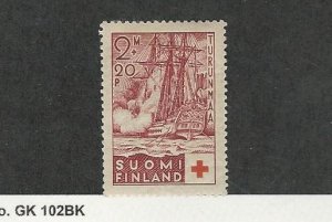 Finland, Postage Stamp, #B25 Mint Hinged, 1937 Ship