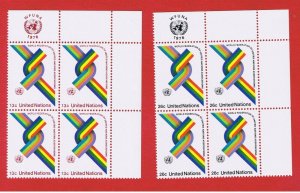 UN NY MNH OG  #272-273  inscription blocks of 4 WFUNA  Free S/H