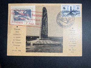 1947 St Nazaire France Postcard Cover British Commando Monument