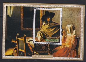 Rwanda # 681-684, Vermeer Paintings, Souvenir Sheets, NH, 1/3 Cat.