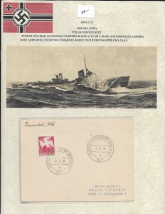 WW2: German Naval Feldpost MSP-1A KDM Iltis 9/28/35 (54647)