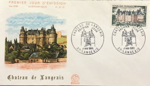 C) 1968. FRANCE. ANCIENT ARCHITECTURE. FDC. TANGEAIS CASTLE. XF