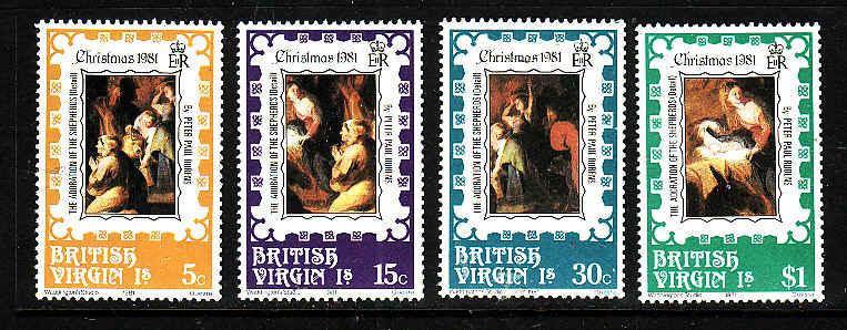 Virgin Is.-Sc#417-20-unused NH set-Christmas-Paintings-1981-