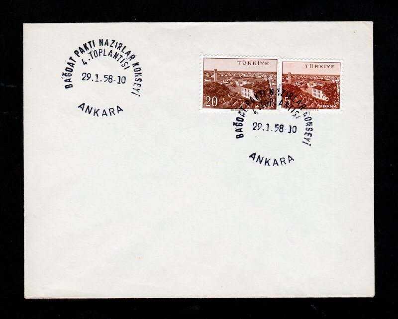 TURKEY ANKARA FIRST DAY COVER FDC 1958