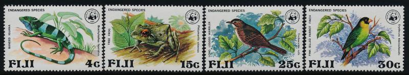 Fiji 397-400 MNH Endangered Species, Birds, Frog, Iguana, WWF