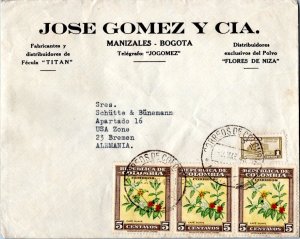 Colombia 1c Communications Building Postal Tax and 5c Coffee (3) 1948 Correos...