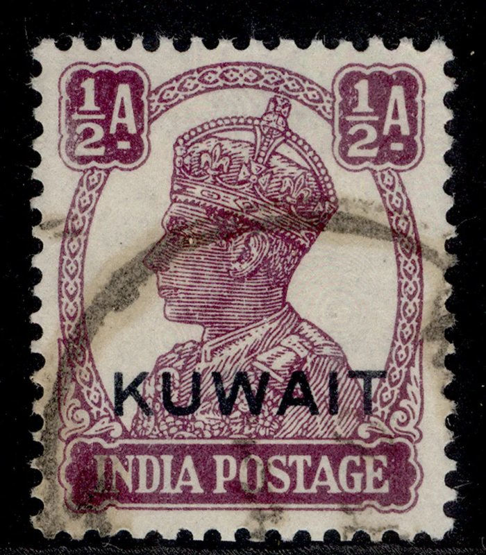 KUWAIT GVI SG53, ½a purple, FINE USED.