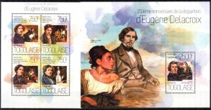 Togo 2013 Art Paintings Eugene Delacroix Sheet + S/S MNH