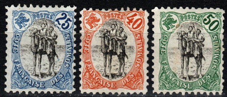 Somali Coast #56, 58-9    F-VF Unused CV $60.50 (X6959)