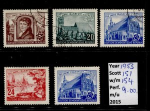 Germany DDR #151-154  Definitives MH & Used