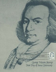 1858  18c  GEORGE MASON  -  Ceremony Program 