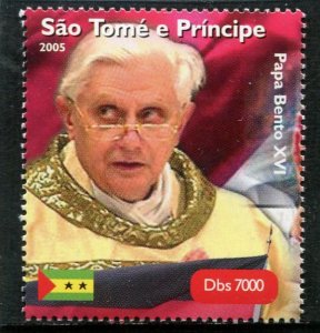 Sao Tome & Principe 2005 POPE BENEDICT XVI 1 value Perforated Mint (NH)