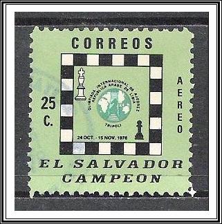 Salvador #C408 Airmail Chess Used