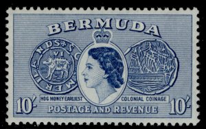 BERMUDA QEII SG149, 10s deep ultramarine, LH MINT. Cat £23.