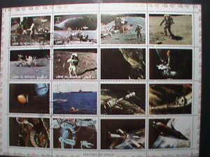 UMM AL QIWAIN STAMP -SPACE AND FIRST MAN ON THE MOON- COMPLETE LARGE CTO SHEET