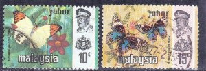 MALAYSIA-JOHORE SC# 180-81 **USED** 1971  10c+15c     SEE SCAN