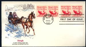 #1900 Transportation Issue Sleigh  FDC  (Fleetwood)