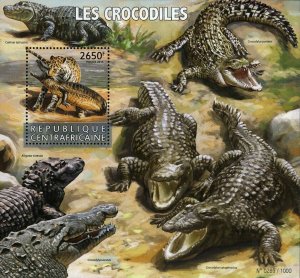 Crocodiles Stamp Caiman Latirostris Caiman Yacare S/S MNH #5849 / Bl.1391