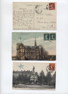 3 1909-12 France postcards Esperanto messages [y7593]