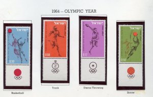 ISRAEL SCOTT #259/62 OLYMPICS TABS MINT NH AS SHOWN