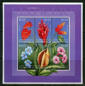 DOMINICA  FLOWERS SHEET OF SIX   MINT NH 