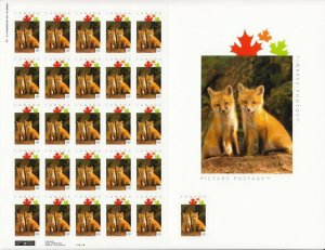 FOX PUPPY = Picture Postage Sheet 25+1 with ENLARGEMENT Canada 2014 MNH p72