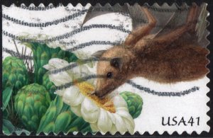 SC#4155 41¢ Pollination: Saguaro, Lesser Lomg-nosed Bat (2007) Used