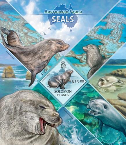 SOLOMON ISLANDS 2013 SHEET SEALS MARINE LIFE slm13416b