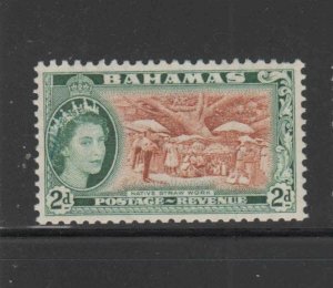 BAHAMAS #161  1978  2p  QEII & NATIVE STRAW WORK MINT VF LH  O.G  bb