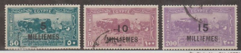 Egypt Scott #115-116-117 Stamp - Used Set