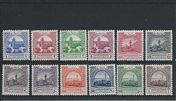 JORDAN 1947 OBLIGATORY TAX SET OF TWELVE MM SG T264/T275 CAT £375