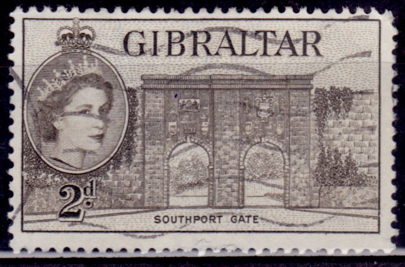 Gibraltar 1953, QEII, Southport Gate, 2p, sc#135, used