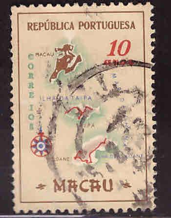 Macau Macao Scott 386 Used map stamp