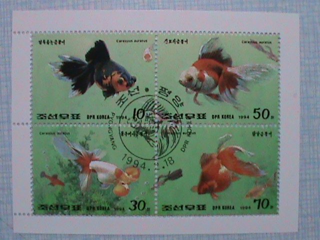 Korea Stamp: Lovely Colorful Rare Goldfish Mini Sheet CTO With