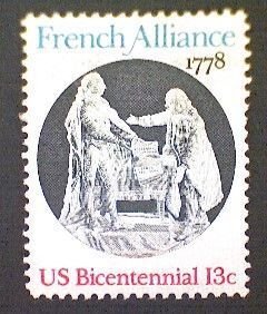 United States, Scott #1753, used(o), 1976, French Alliance, 13¢