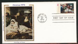 1701 FDC Christmas 1976 Manger  Colorano Silk Cache U/A