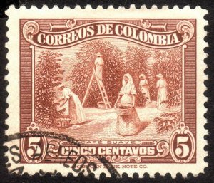 1934, Colombia 5c, Used, Sc 420