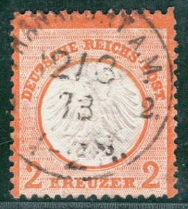 GERMANY Classic Scott.8a 2kr Red-Orange (1872) 1873 CDS Used Cat $285+ YELLOW11