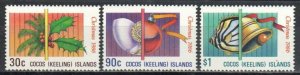 Cocos Islands Stamp 155-157  - 86 Christmas